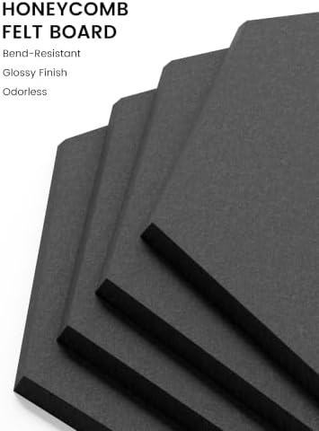 Fluxynara 12-Pack Hexagon Felt Bulletin Board Tiles - Image 3