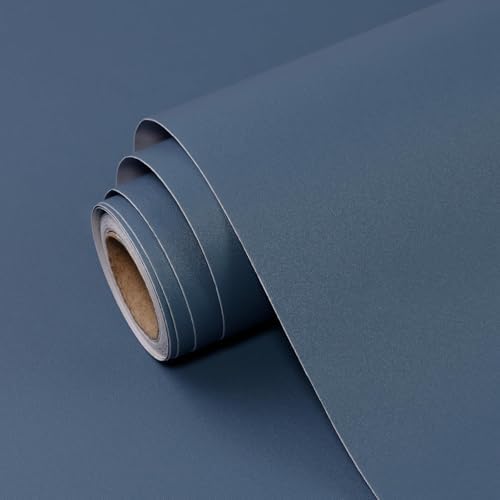 SOON AFTER Navy Blue Peel and Stick Wallpaper Matte Dark Blue Contact Paper by SOONAFTER