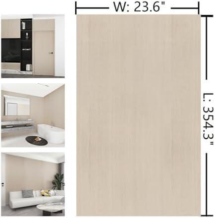 Cream Wood Contact Paper 24"x354" Faux Wood Wallpaper Peel and Stick - Image 7