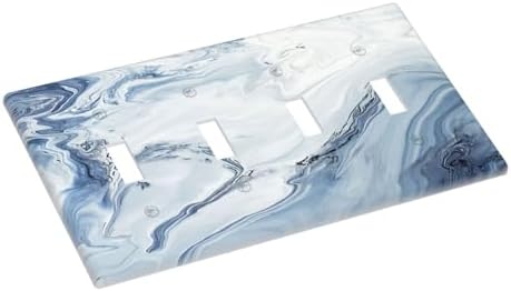 Light Switch Covers Blue Marble Pattern Quad Toggle 4 Gang Wall Plate - Image 3