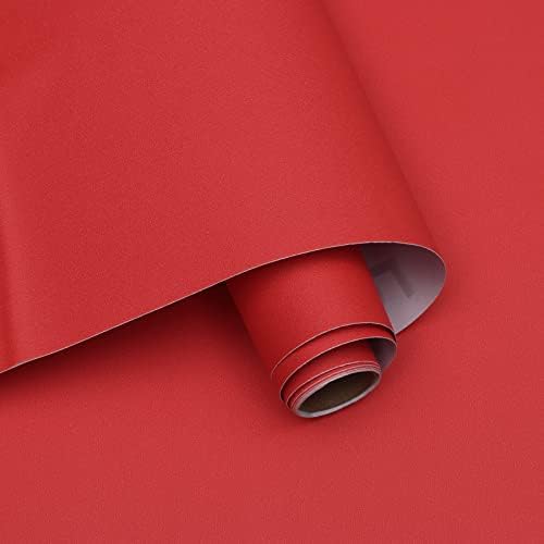 Ismoon 15.7"X118" Wall Paper Peel and Stick Modern Contact Paper Red Wallpaper by Ismoon