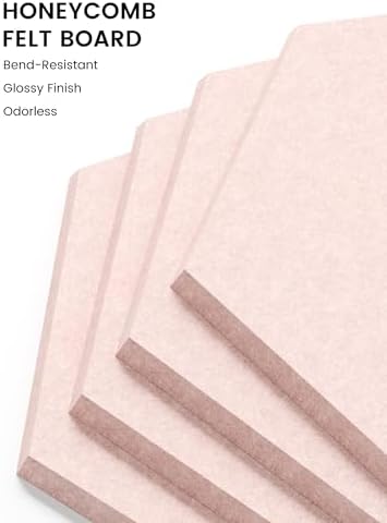 Fluxynara 12-Pack Hexagon Felt Bulletin Board Tiles - Image 3