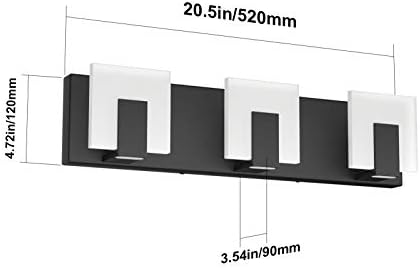 Aipsun 3 Lights Modern Black Vanity Light Up and Down Black LED Vanity Light - Image 6