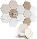 Fluxynara 12-Pack Hexagon Felt Bulletin Board Tiles, Stone Beige by FLUXYNARA