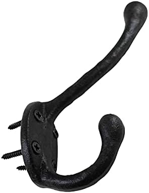 Renovators Supply Manufacturing Double Wall Hook, Wrought Iron Black Powder Coat - Image 4