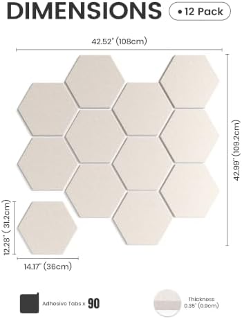 Fluxynara Extra Large 12-Pack Felt Bulletin Board Tiles - Image 2