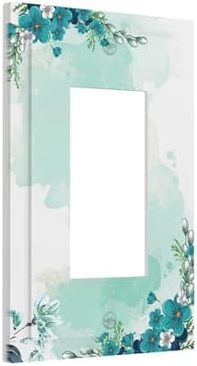 Decorative Outlet Covers Blue Green Flowers Light Green Watercolor Patterns 1 - Image 2