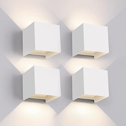 Mille Lucciole 12W 4Pack Outdoor Wall Lights Exterior/Interior, LED White by MilleLucciole