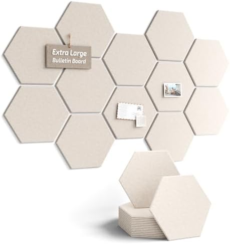 Fluxynara Extra Large 12-Pack Felt Bulletin Board Tiles by FLUXYNARA