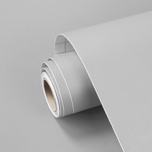 Grey Peel and Stick Wallpaper Solid Grey Contact Paper A Set of 23.6"x118" by SOONAFTER