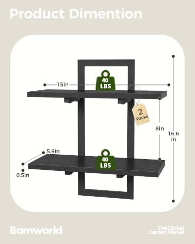 Bamworld Floating Shelves for Wall Planters Indoor Hanging Plant Shelves - Image 2