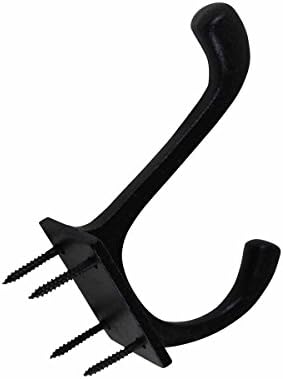 Renovator's Supply Black Wrought Iron Double Coat Robe Hooks 4 Inches Long - Image 6