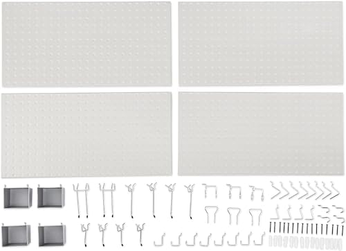Amazon Basics Rectangular Metal Pegboard Wall Organizer, Tool Storage - Image 4