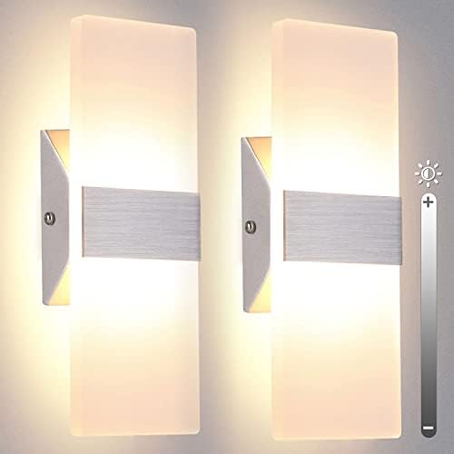 TRLIFE Modern Wall Sconces Set of 2, Dimmable LED Wall Sconce 12W 3000K Warm by TRLIFE