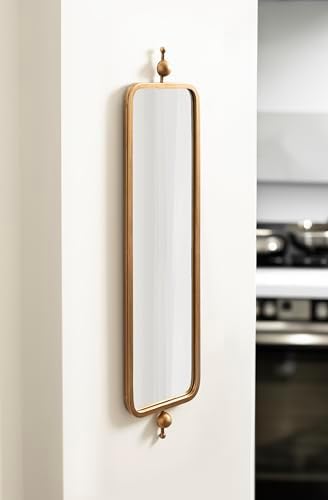 Kate and Laurel Kasota Traditional Slim Panel Wall Mirror, 9 x 36, Antique Gold - Image 4