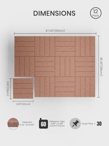 Bumusty 48" x 36" Large Cork Board Alternative - Image 2