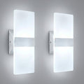 12W Modern LED Wall Sconces 2-Pack, 6000K Cool White by Unknown