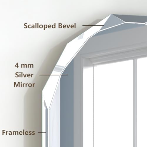 24" x 30" Silver Oval Bathroom Mirror Beveled Edge Frameless Mirrors - Image 5