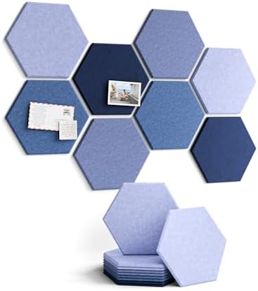 Fluxynara 8-Pack Hexagon Felt Bulletin Board Tiles, Denim Mist-1 by FLUXYNARA