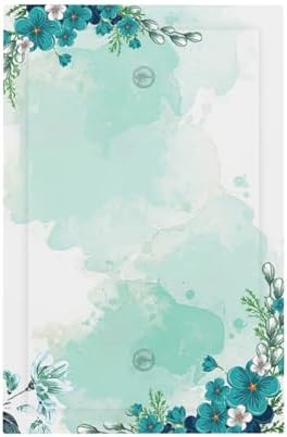 Light Switch Cover Plate Blue Green Flowers Light Green Watercolor Patterns 1 by Lightswitchcovers