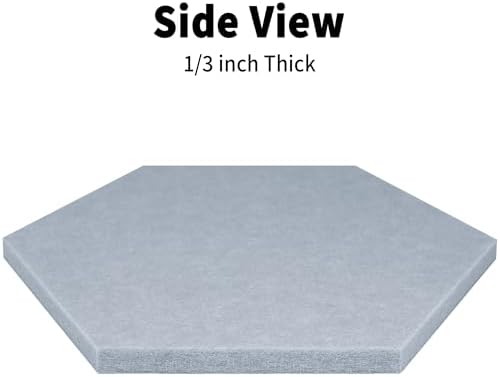 Hexagon Felt Bulletin Cork Board Tiles Peel and Stick, 10 Pack - Image 3