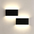 10" Black Rectangular Indoor Up Down LED Wall Sconce, 2 Pack by LUXLUCIO
