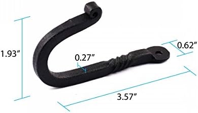 Renovators Supply Manufacturing RSF Single Coat Hook, Wrought Iron Black Powder - Image 3