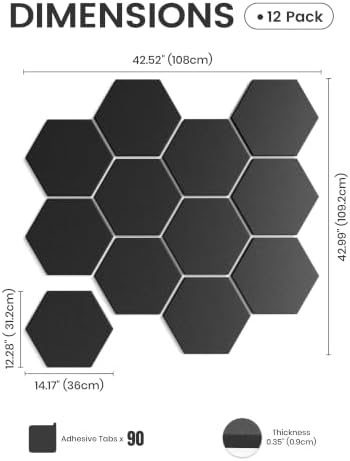 Fluxynara Extra Large 12-Pack Felt Bulletin Board Tiles - Image 2