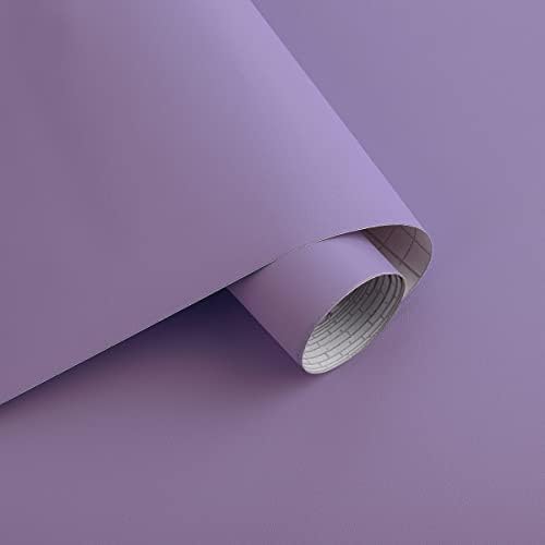 Ismoon Purple Peel and Stick Wallpaper 15.7''×236'' Solid Purple Contact Paper by Ismoon