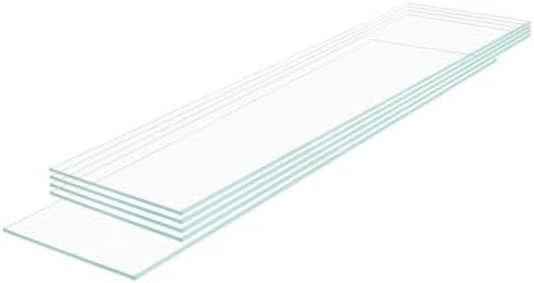 14" W x 44" L - 5 PCS Rectangle Tempered Glass Shelf Set, Glass Shelves of Wall by Unknown