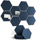 Fluxynara 8-Pack Hexagon Felt Bulletin Board Tiles, Carbon Blue-1 by FLUXYNARA