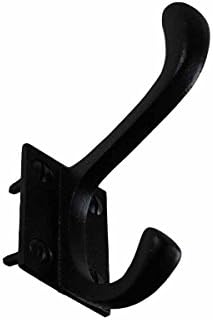 Renovator's Supply Black Wrought Iron Double Coat Robe Hooks 4 Inches Long - Image 4