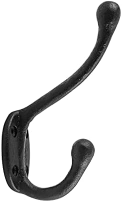 Renovators Supply Manufacturing Double Wall Hook, Wrought Iron Black Powder Coat by RenovatorsSupplyManufacturing