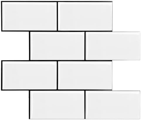STICKGOO 10-Sheet Backsplash Peel and Stick Subway Tile, Self Adhesive Vinyl by STICKGOO