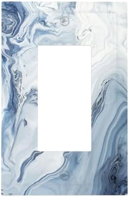Decorative Outlet Covers Blue Marble Pattern 1 Gang Single Rocker Light Switch by Lightswitchcovers