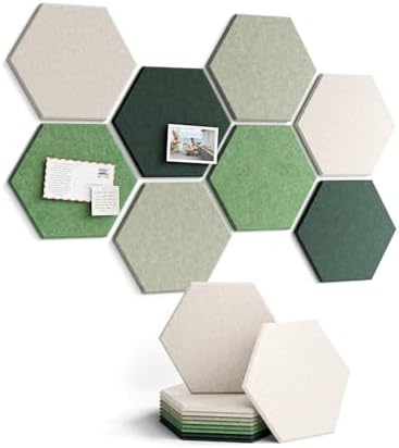 Fluxynara 8-Pack Hexagon Felt Bulletin Board Tiles, Sagewood-1 by FLUXYNARA