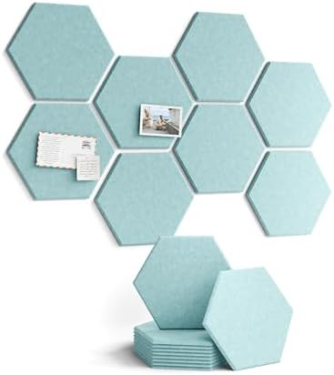 Fluxynara 8-Pack Hexagon Felt Bulletin Board Tiles, Coastal Dawn by FLUXYNARA