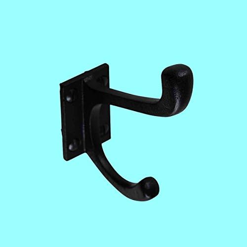 Renovator's Supply Black Wrought Iron Double Coat Robe Hooks 4 Inches Long - Image 2