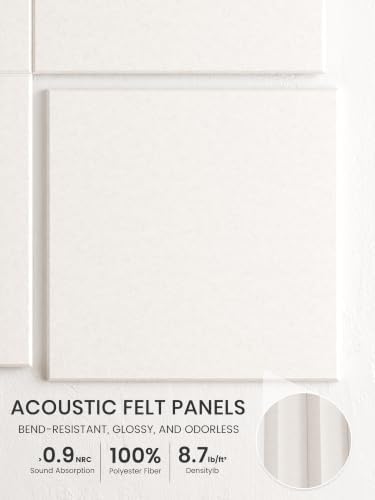 Bumusty 48"x 36" Large Felt Bulletin Board Tiles, Milky White - Image 3