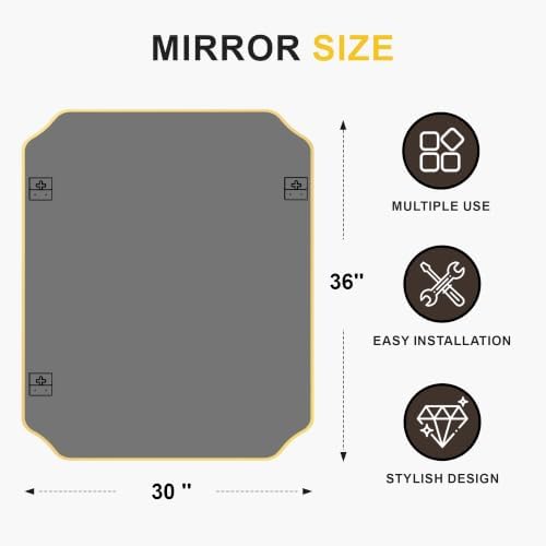 Gold Vanity Bathroom Mirror - Image 2