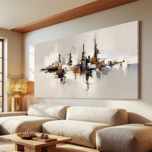 Grey Color Block Abstract Canvas Wall Art Decor by TQJYILUFAART