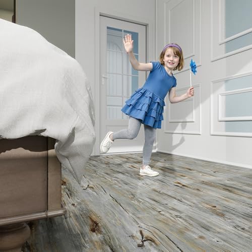 Wood Grain Peel and Stick Floor Tiles, 11.8" W × 394" L, Tide‑Washed - Image 5