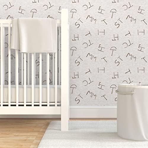 Spoonflower Soft Brown Cattle Peel and Stick Removable Wallpaper - Image 6