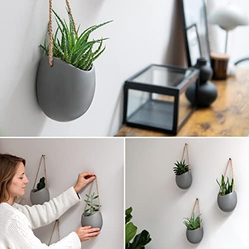 Kazai. Wall Planters -Ellie- | Hanging Ceramic Plant Pots 3 Pieces | Wall - Image 3