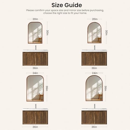 24"x36" Arch Wall Mirror for Wall, Wall Mounted Vanity Mirror for Bedroom - Image 4