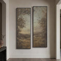 Framed Vintage Long Narrow Landscape Wall Art by MXART