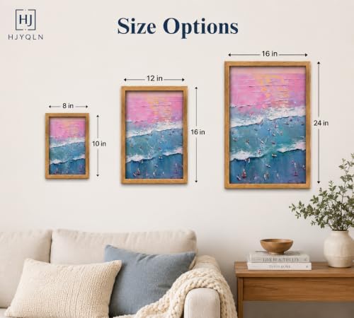 Framed Surfing Beach Canvas Wall Art, Pastel Ocean Sunset Picture Wall Decor - Image 5