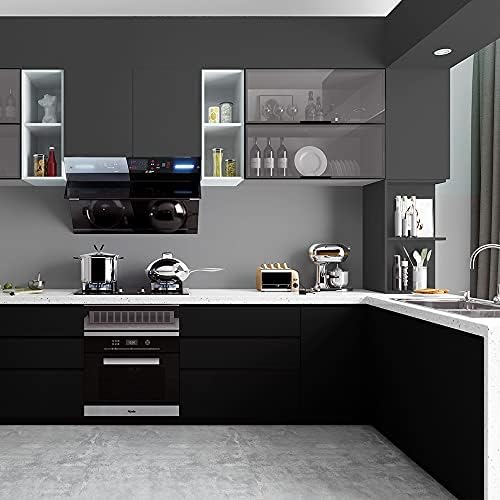 FUKU MON 24"x394" Dark Grey Wallpaper Matte Solid Gray Contact Paper - Image 4
