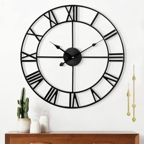 1st owned Large Wall Clock Silent Non-Ticking Roman Numerals Vintage Battery - Image 5