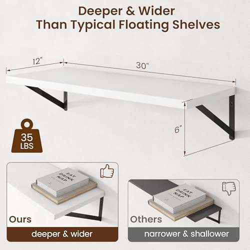 Axeman 12 Inch Deep Floating Shelves 30 Inches Long Set of 2 - Image 3
